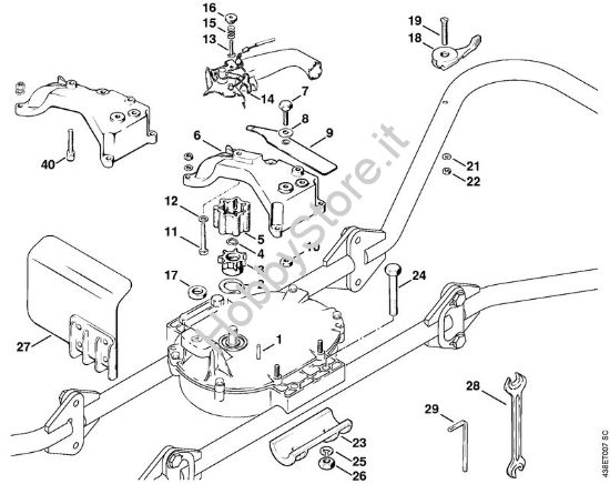 Kit di montaggio 08 S Elemento di accoppiamento, leva di regolazione BT 308 BT 308 brand Stihl